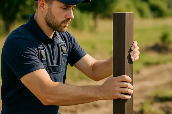 a fence contractor installing a fence post from Dallas Fence Company in Dallas, TX - chain link fence installers a fence contractor installing a fence post from Dallas Fence Company in Dallas, TX - chain link fence installers