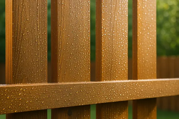 a wooden fence with water from the rain on it from Dallas Fence Company in Dallas, TX - livestock fencing contractors a wooden fence with water from the rain on it from Dallas Fence Company in Dallas, TX - livestock fencing contractors